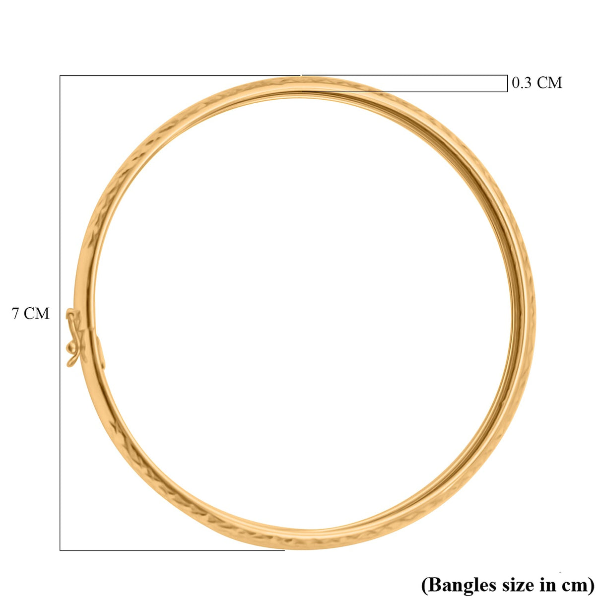 Gold Plated Sterling Silver Bangle (Size 8) 7959817 2