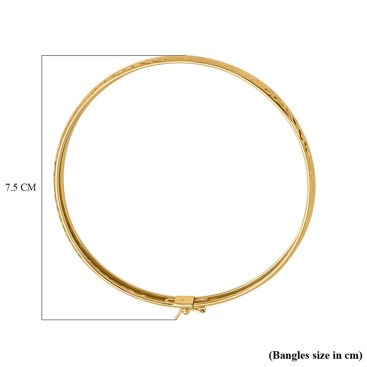NY Closeout Deal- Yellow Gold Overlay Sterling Silver Bangle 7959824 3