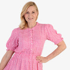 Nabella Ditsy Flower Print Midi Dress with Tiered Skirt (Size 20) - Pink_7961188_4