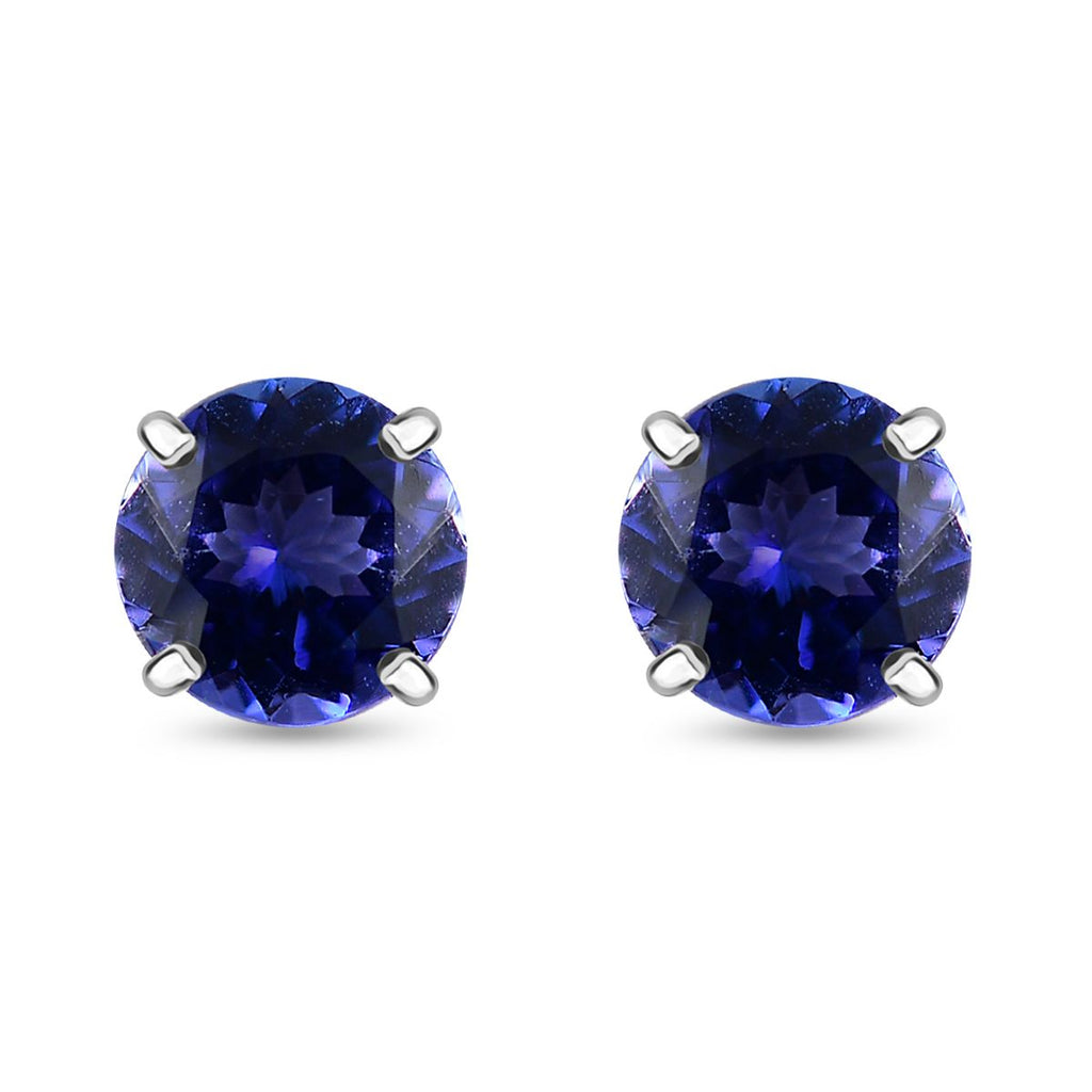 RHAPSODY - 950 Platinum AAAA Tanzanite Solitaire Stud Earring With Screw Back 1.75 Ct._7963171