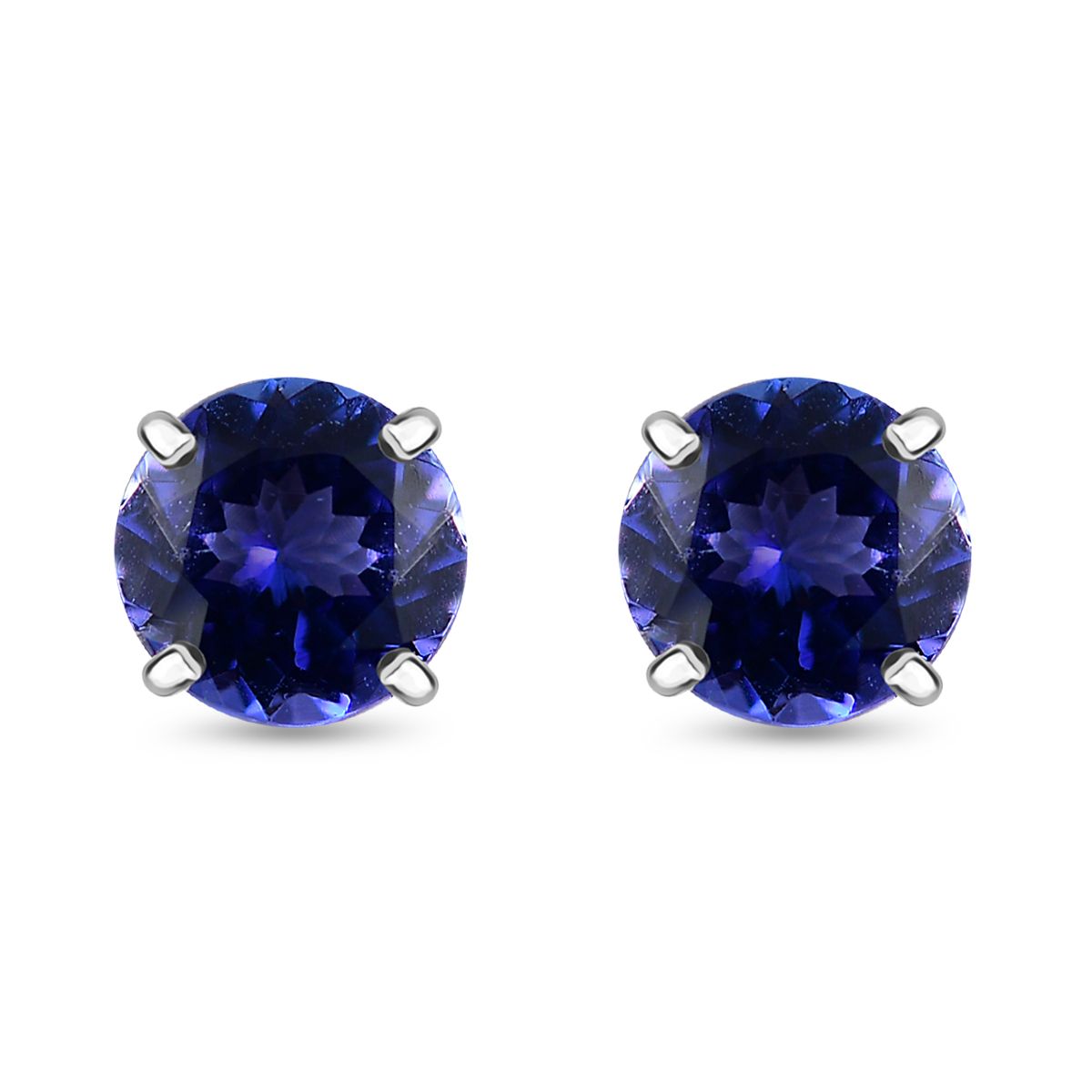 RHAPSODY 950 Platinum AAAA Tanzanite Solitaire Stud Earrings 7963171 0
