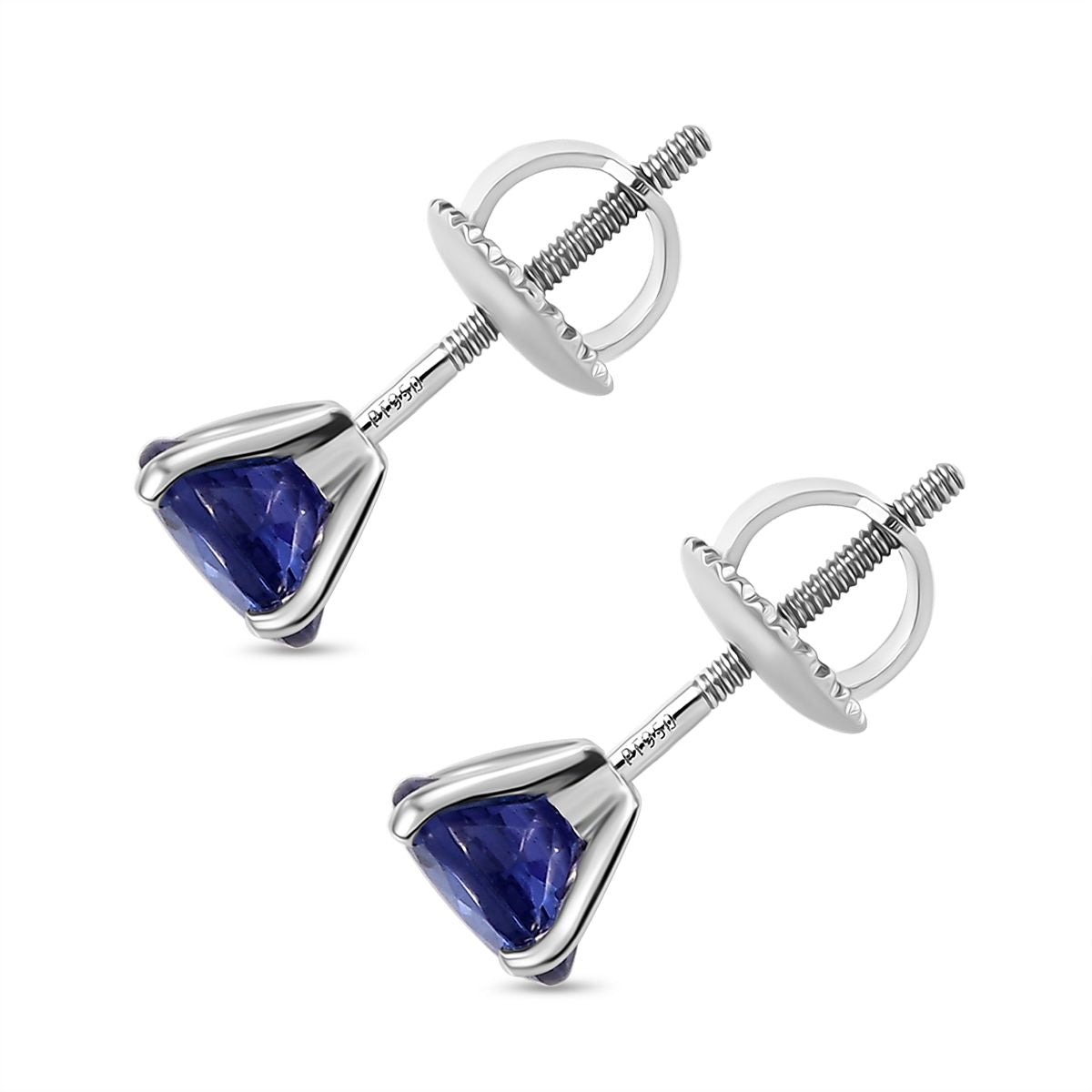 RHAPSODY 950 Platinum AAAA Tanzanite Solitaire Stud Earrings 7963171 3
