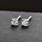 Luxuriant - 9K White Gold SGL Certified Lab Grown Diamond (SI-GH) Solitaire Earrings With Push Back 0.25 Ct.