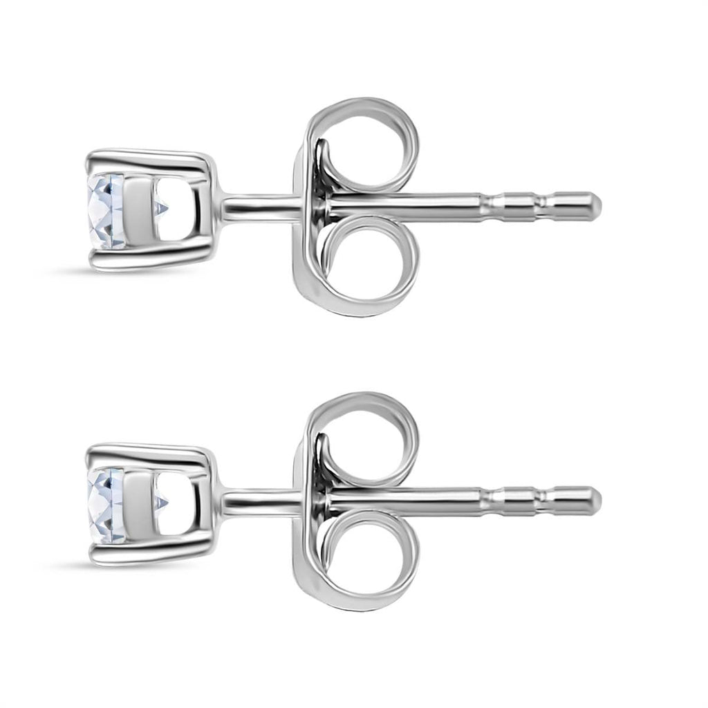Luxuriant - 9K White Gold SGL Certified Lab Grown Diamond (SI-GH) Solitaire Earrings With Push Back 0.25 Ct.