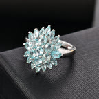 Lagoon Apatite Cluster Ring in Rhodium Overlay Sterling Silver 3.28 Ct._7965158_1