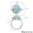 Lagoon Apatite Cluster Ring in Rhodium Overlay Sterling Silver 3.28 Ct._7965158_5