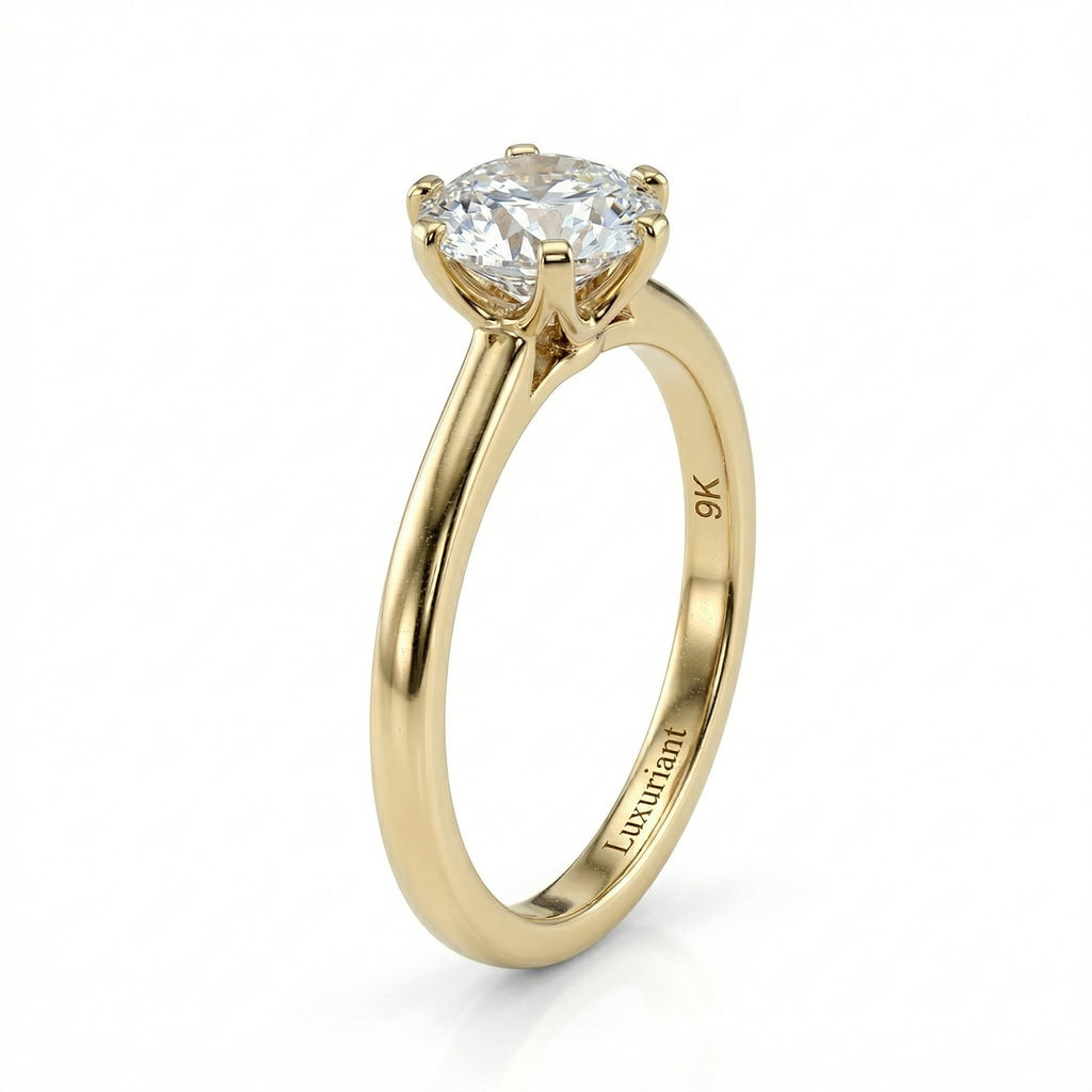 Luxuriant - 9K Yellow Gold SGL Certified Lab Grown Diamond (VS/G-H) Solitaire Ring 1.00 Ct._7965995_3
