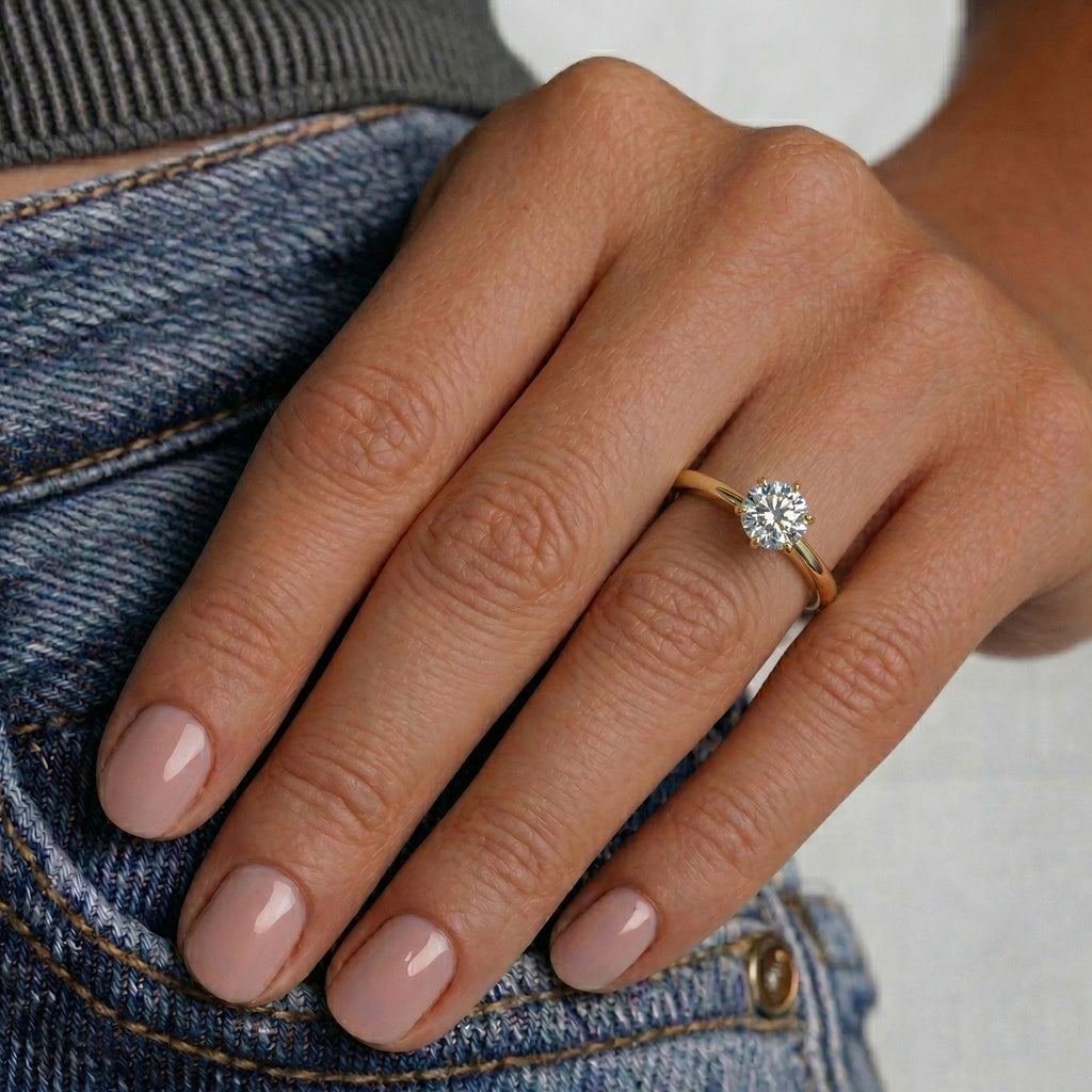 Luxuriant - 9K Yellow Gold SGL Certified Lab Grown Diamond (VS/G-H) Solitaire Ring 1.00 Ct._7965995_4