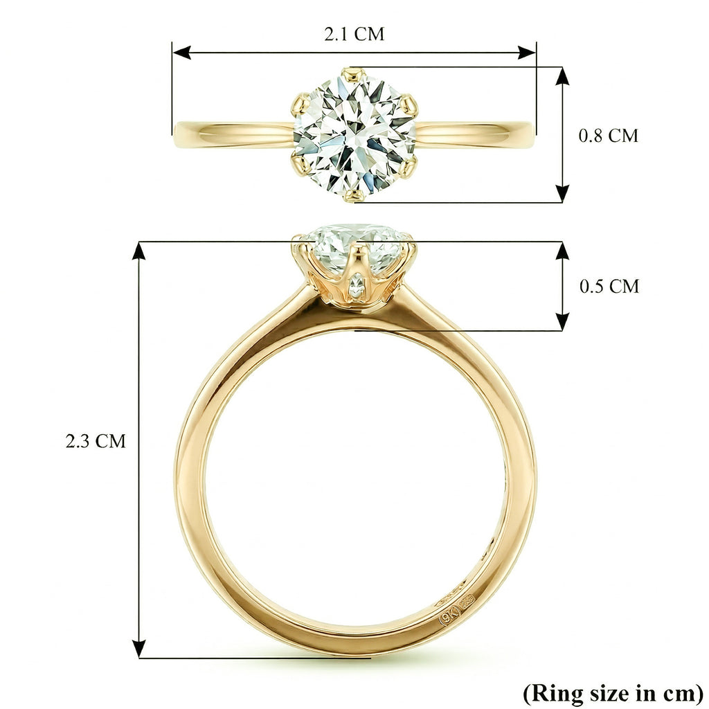 Luxuriant - 9K Yellow Gold SGL Certified Lab Grown Diamond (VS/G-H) Solitaire Ring 1.00 Ct._7965995_5