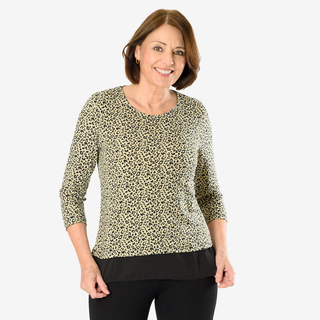Auburn Animal Print Top (Size 16 to 18)  - Beige_7966049_1