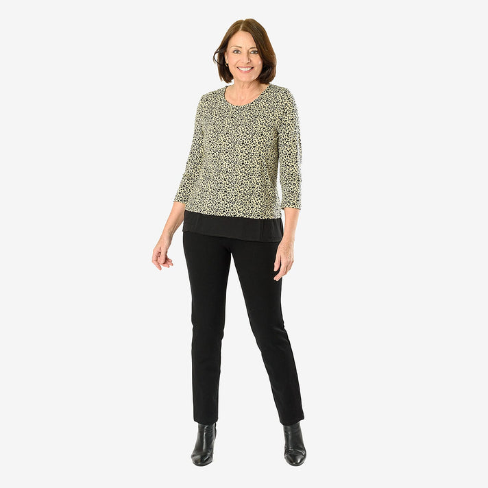 Auburn Animal Print Top (Size 12 to 14)  - Beige 7966050 1