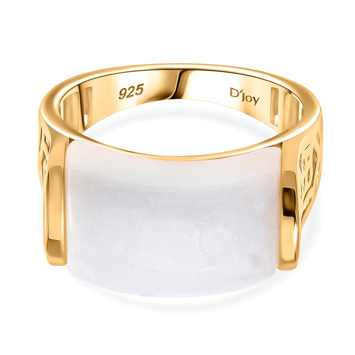 White Jade Ring in 18K Vermeil Yellow Gold Plated Sterling Silver 15.00 Cts. 7966570 1