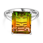 Rainbow Genesis Triplet Quartz  Ring in Platinum Overlay Sterling Silver 7.20 ct._7966748
