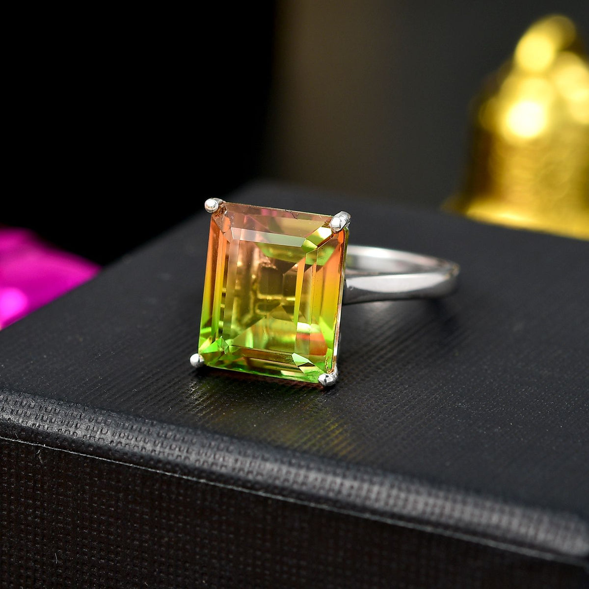 Rainbow Genesis Triplet Quartz  Ring in Platinum Overlay Sterling Silver 7.20 ct. 7966748 1