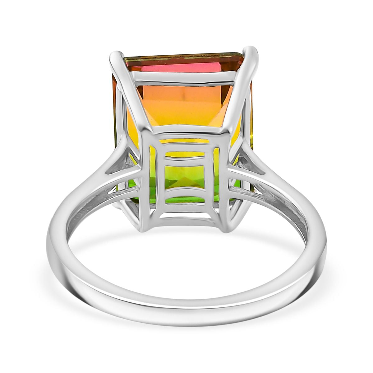 Rainbow Genesis Triplet Quartz  Ring in Platinum Overlay Sterling Silver 7.20 ct. 7966748 4