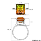 Rainbow Genesis Triplet Quartz  Ring in Platinum Overlay Sterling Silver 7.20 ct._7966748_5
