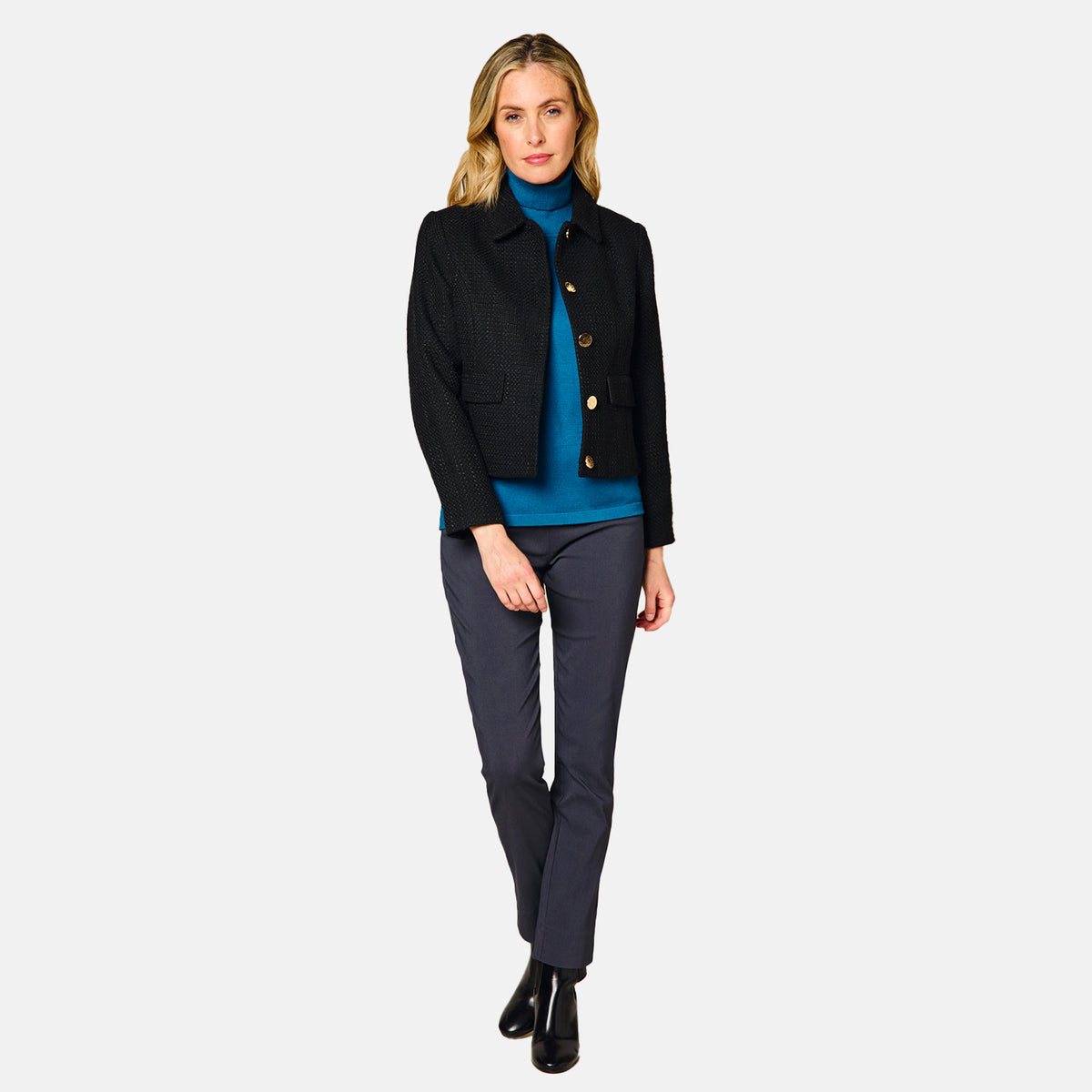 Emreco Classic Collar Cropped Boucle Jacket 7968109 0