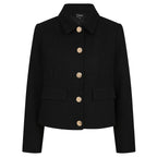 Emreco Classic Collar Cropped Boucle Jacket - Black_7968109_4