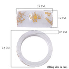 Extreme Rare Find - Natural Type A White Jade Dragon Carved Stone Band Ring 35.00 Ct._7968574_5