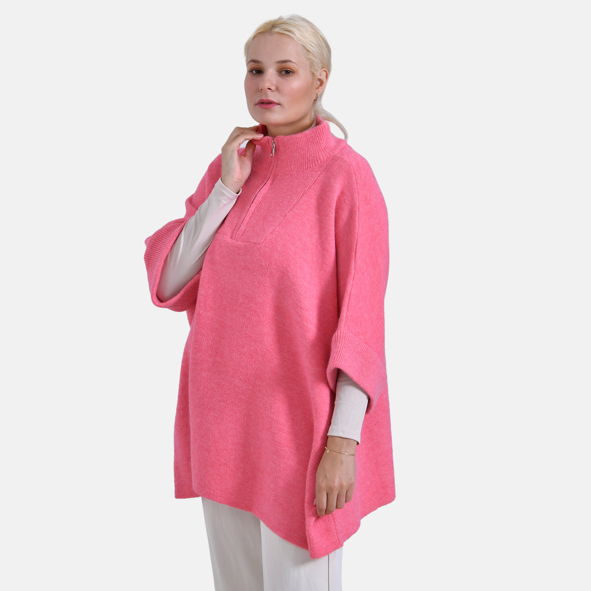 Tamsy Turtle-Neck Half Sleeves Jumper (Size - One Size) - Pink V32512276 3