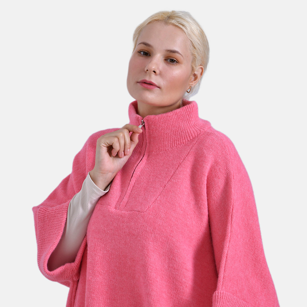 Tamsy Turtle-Neck Half Sleeves Jumper (Size - One Size) - Pink V32512276 5