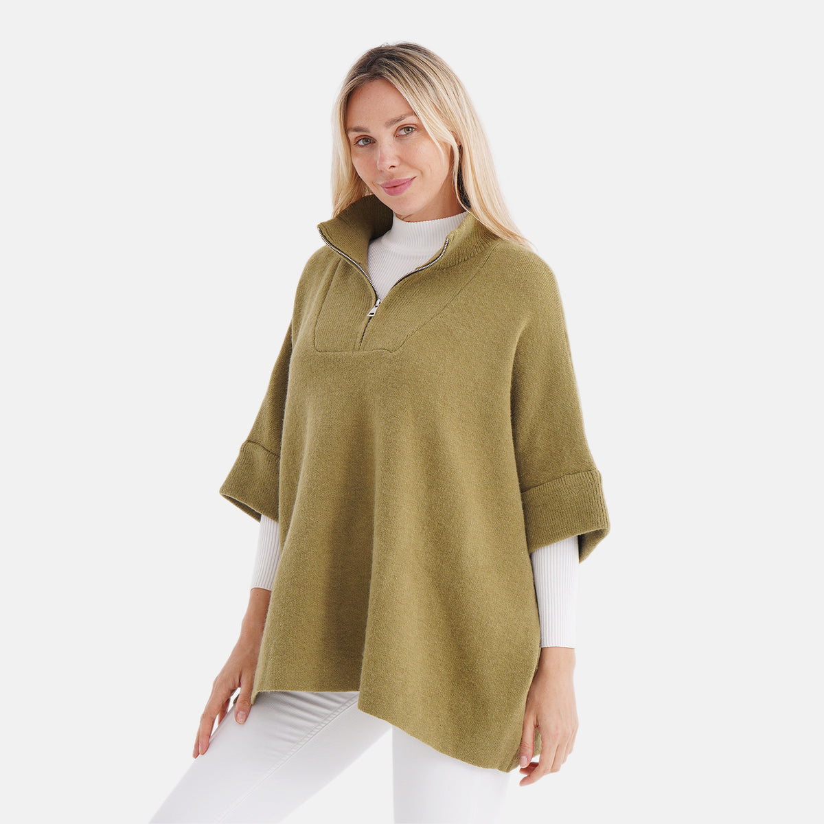 Tamsy Turtleneck Half Sleeve Jumper (One Size) - Green 7970105 4