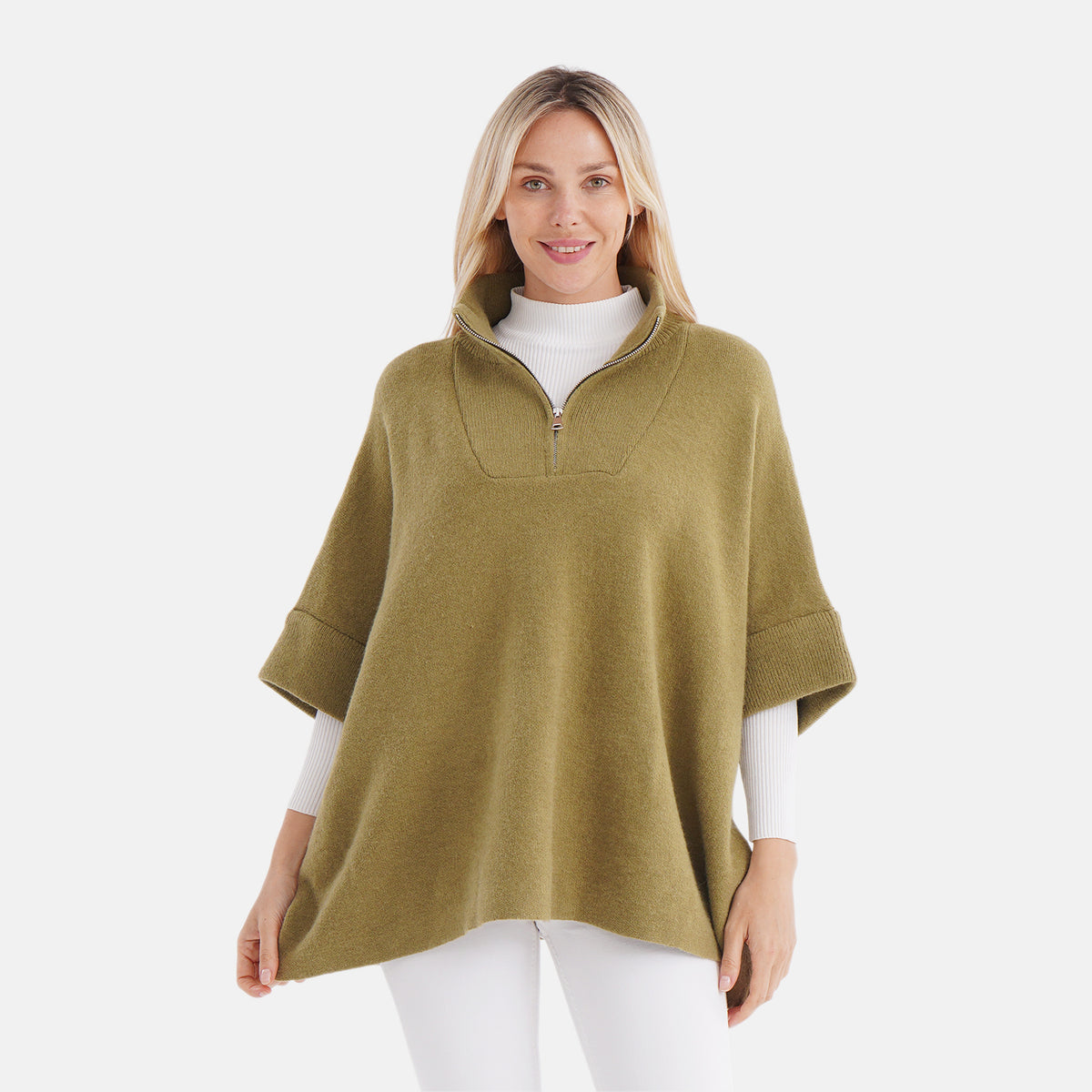Tamsy Turtleneck Half Sleeve Jumper (One Size) - Green 7970105 5