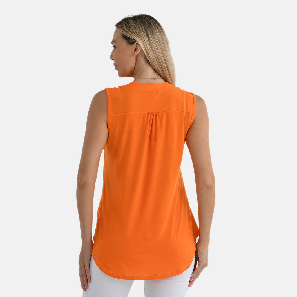 Tamsy Sleeveless Relax Fit Blouse (Size S, 8-10) - Bright Orange_7970138_2