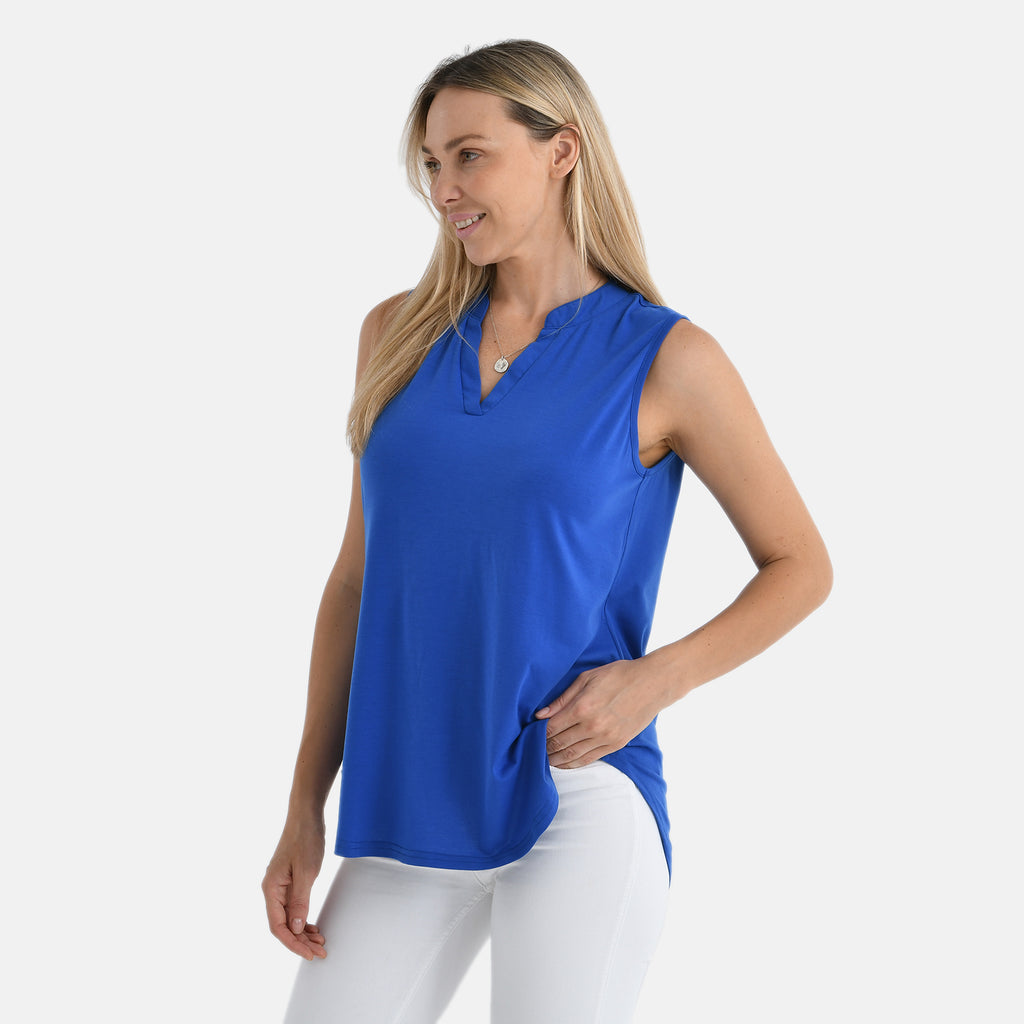 Tamsy Sleeveless Relax Fit Blouse (Size L, 16-18) - Royal Blue_7970153_3