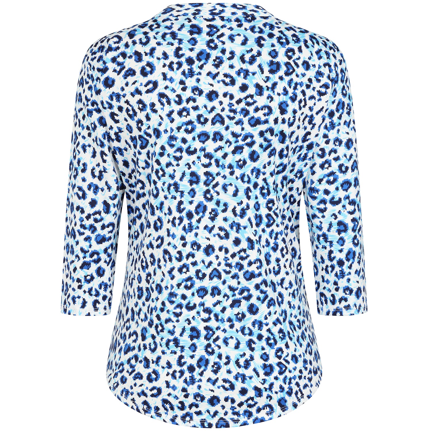 Emreco 3/4 Sleeve Animal Printed Mandarin Collar Blouse (Size 20) - Blue &amp; White V32513418 3