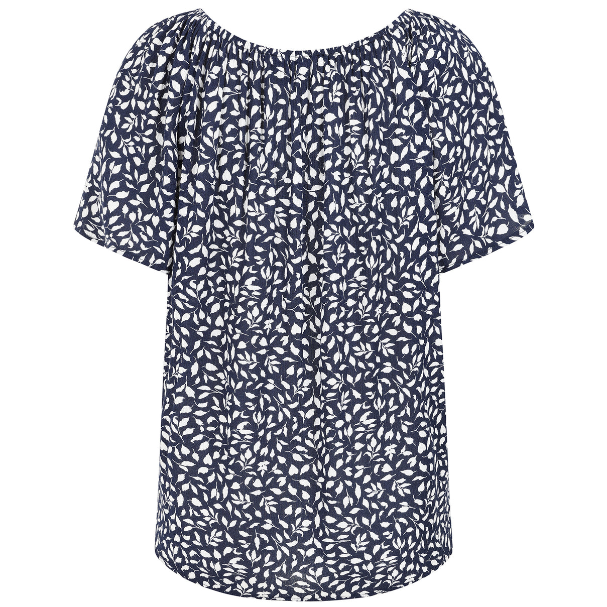 Emreco Casual Leaf Print Top - Short Sleeve and Versatile Off-Shoulder Style V32515299 2