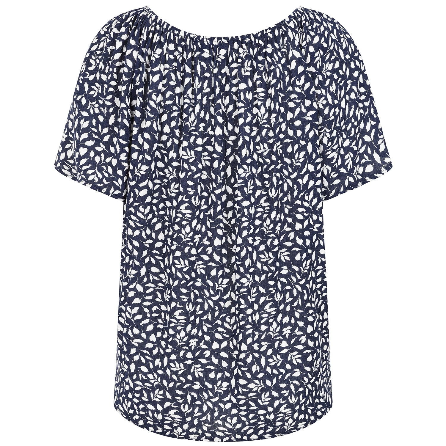Emreco Casual Leaf Print Top - Short Sleeve and Versatile Off-Shoulder Style V32515299 2