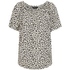 Emreco Short Sleeve Ivory Leaf Print Off-Shoulder Top (Size 20)_7972558_2