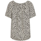 Emreco Short Sleeve Ivory Leaf Print Off-Shoulder Top (Size 20)_7972558_3