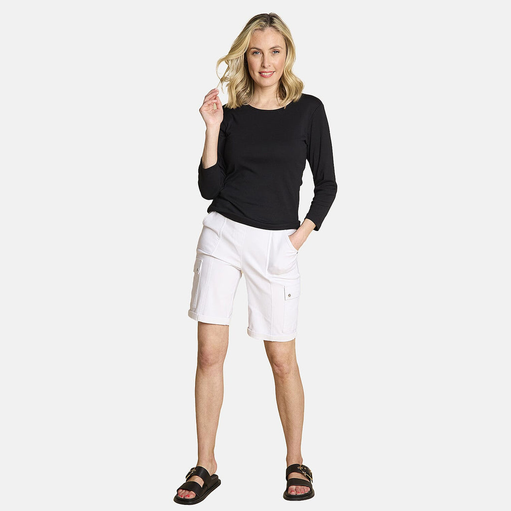 Emreco Relaxed Fit 3/4 Sleeve Crew Neck Classic Top (Size 20) - Black_7972607_1