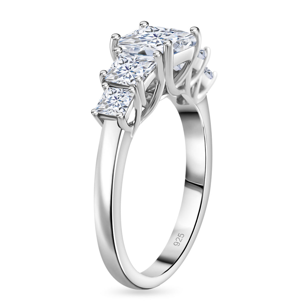 RADIANTA Moissanite - GRA Certified D-VVS1 Moissanite Ring in Rhodium Overlay Sterling Silver 2.24 Ct._7972772_3
