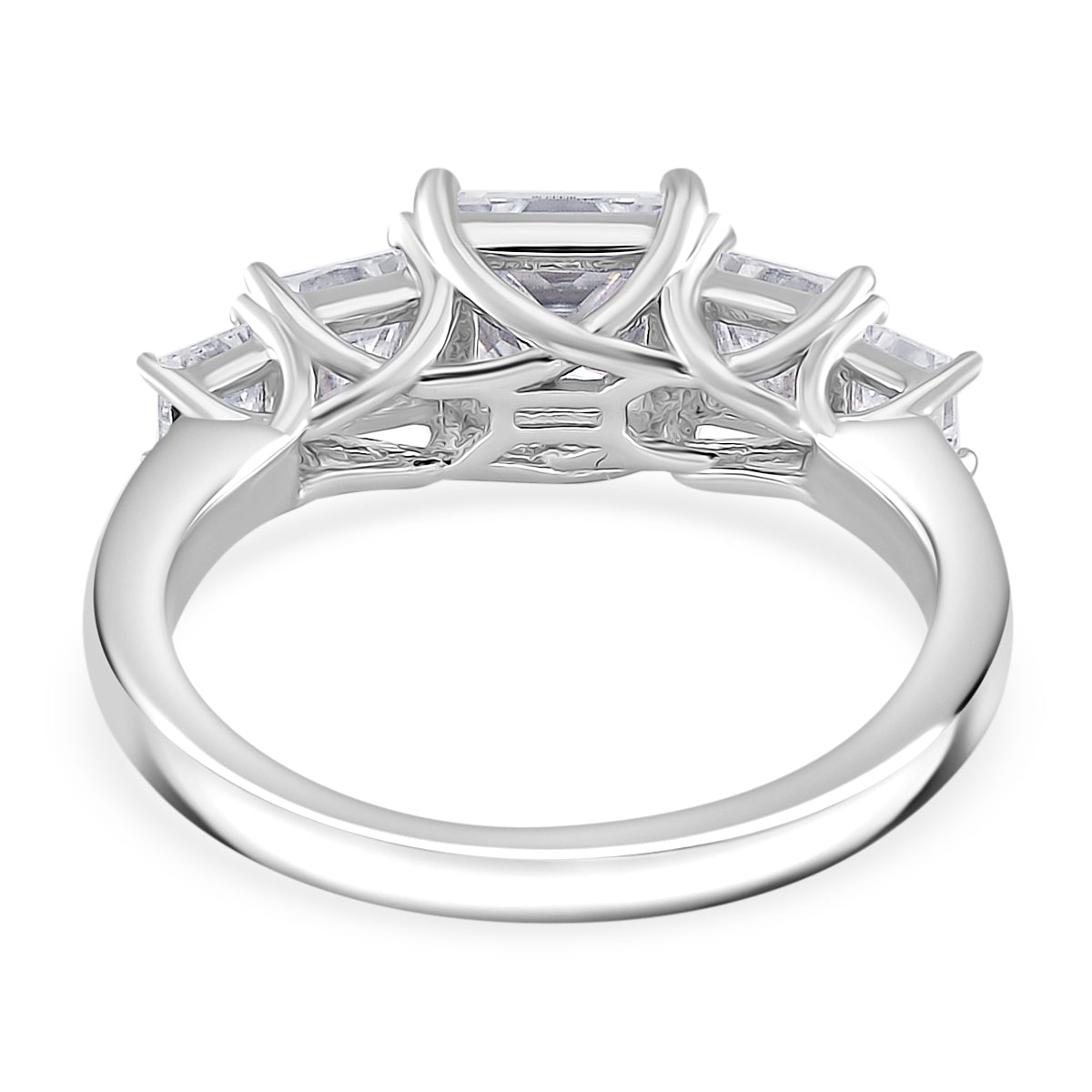 RADIANTA GRA Certified 2.24 Ct. Moissanite 5-Stone Ring in Rhodium Overlay Sterling Silver (D-VVS1) 7972772 5