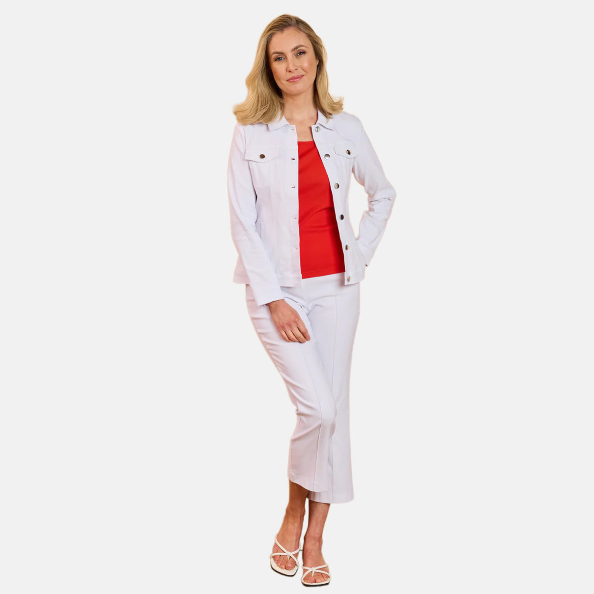 Emreco Jean Style Bengaline Jacket (Size 10) - White 7972820 2