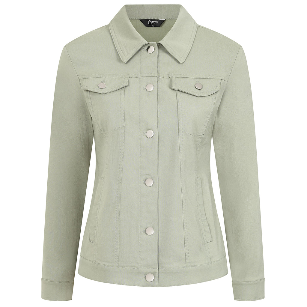 Emreco Stretch Jean-Style Jacket (Size 18) - Lt Khaki_7972848_2