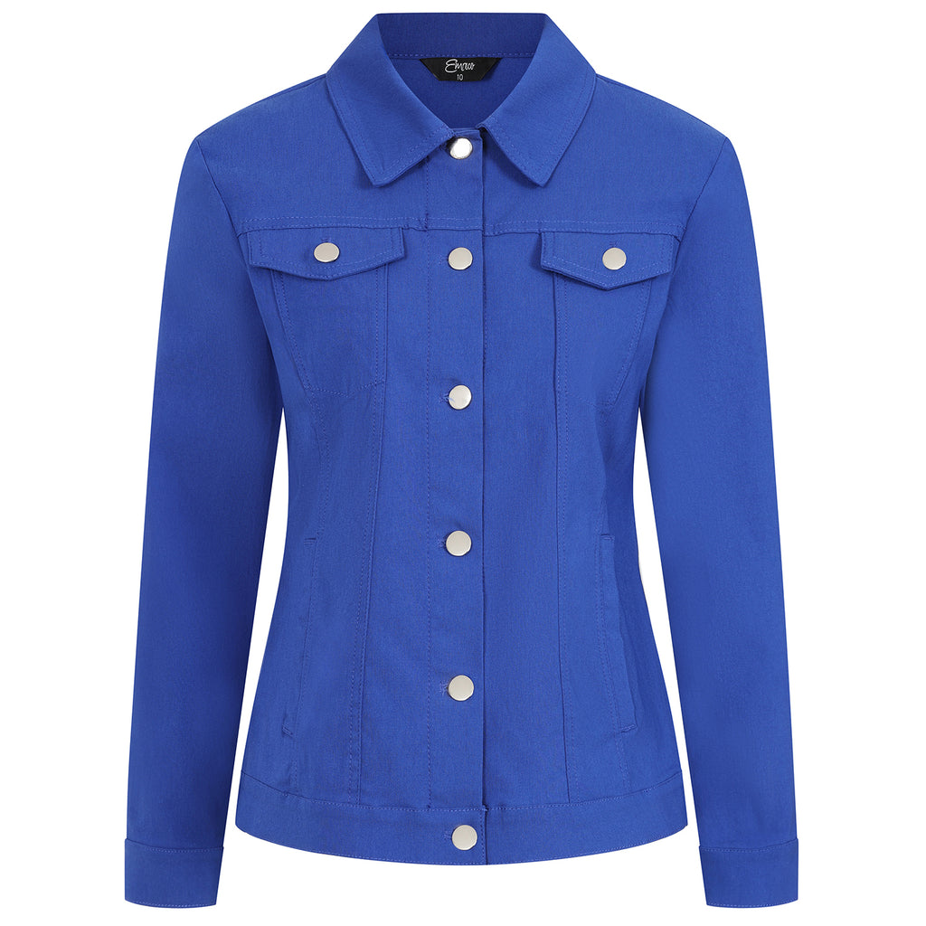 Emreco Bengaline Stretch Jacket (Size 10) - Royal_7972857_2