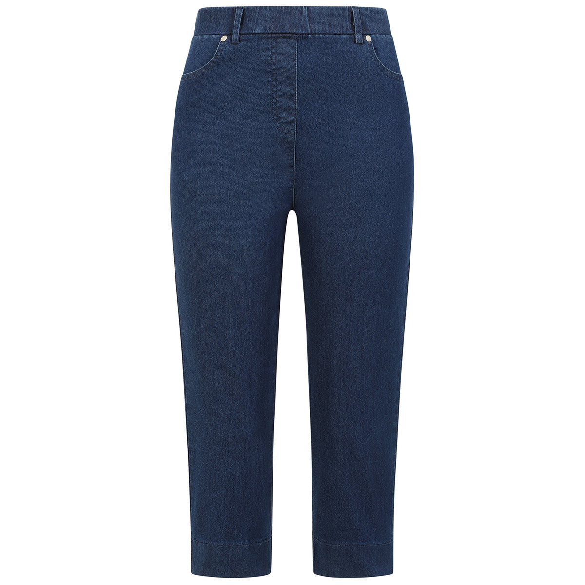 Emreco Classic Denim Blue Stretch Crop Trousers V32576577 0