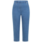 Emreco Casual Slim Fit Stretch Denim Crop Pants (Size 18) - Light Blue_7973247