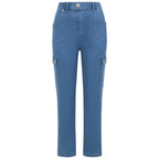 Emreco Comfort Stretch Denim Cargo Trousers (Size 18) - Light Blue_7973272