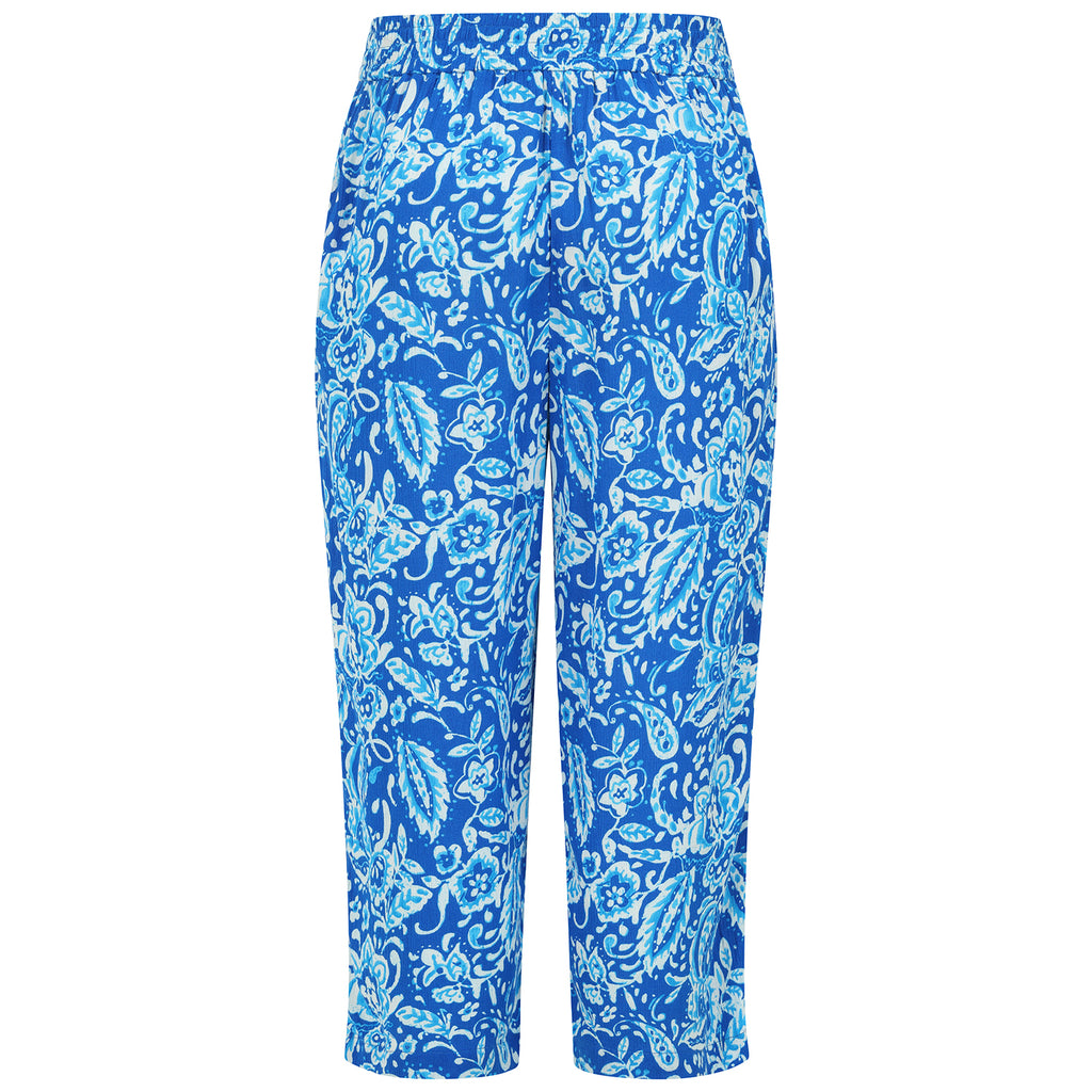 Emreco Floral Paisley Print Lightweight Crinkle Wide Leg Culottes (Size 10)_7973294_1
