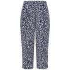 Emreco Leaf Print Crinkle Wide Leg Culottes (Size 20) - Navy_7973304