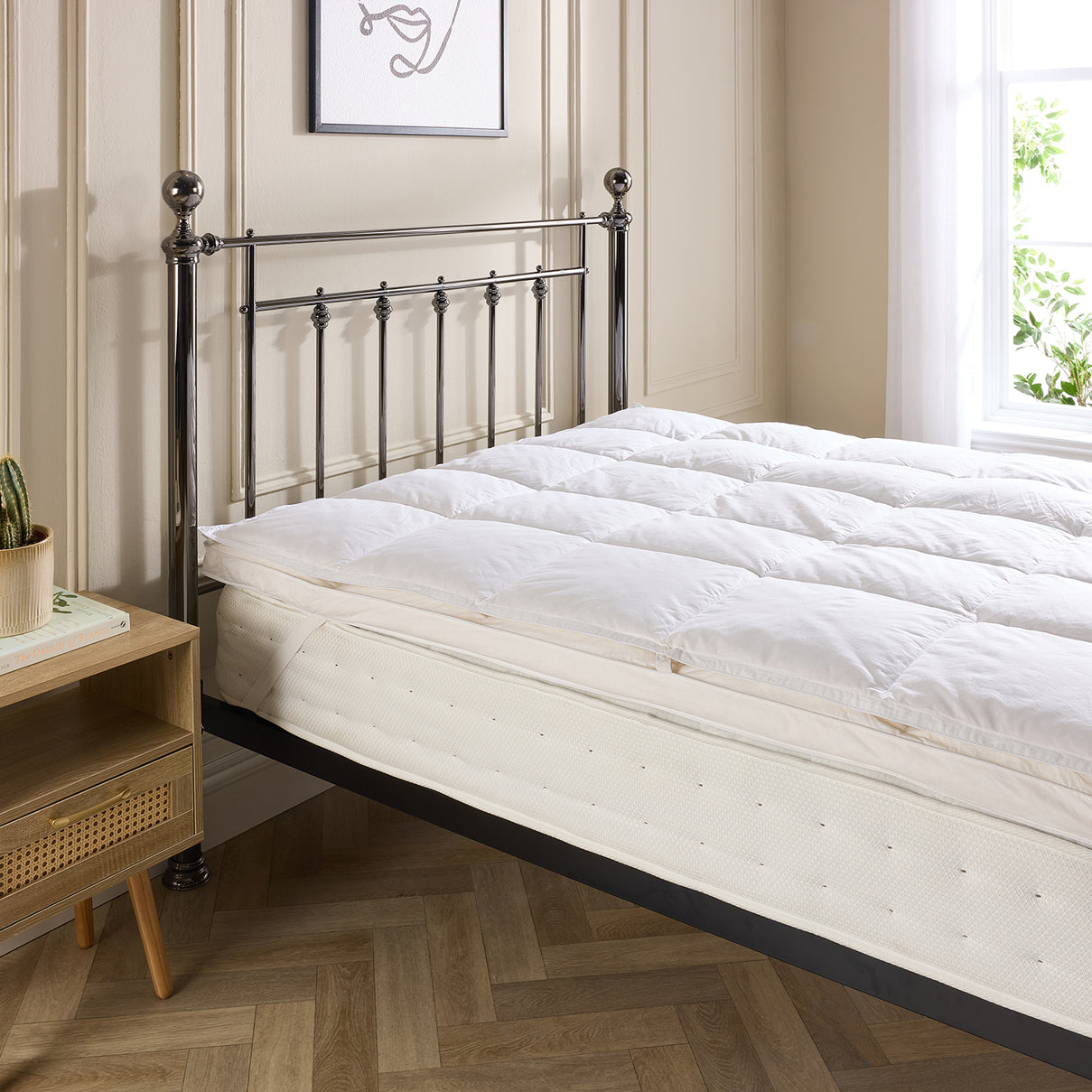 Duck Feather &amp; Down Dual Layer Mattress Topper 7974416 1
