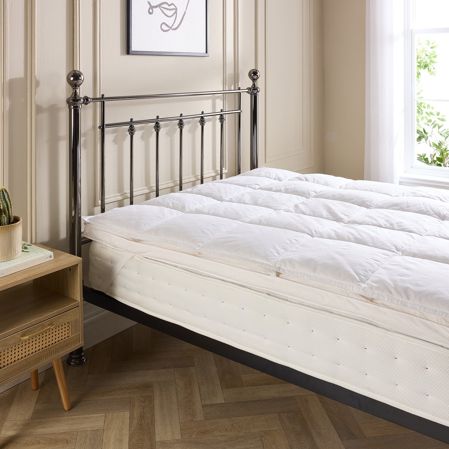 Duck Feather &amp; Down Dual Layer Mattress Topper 7974416 1