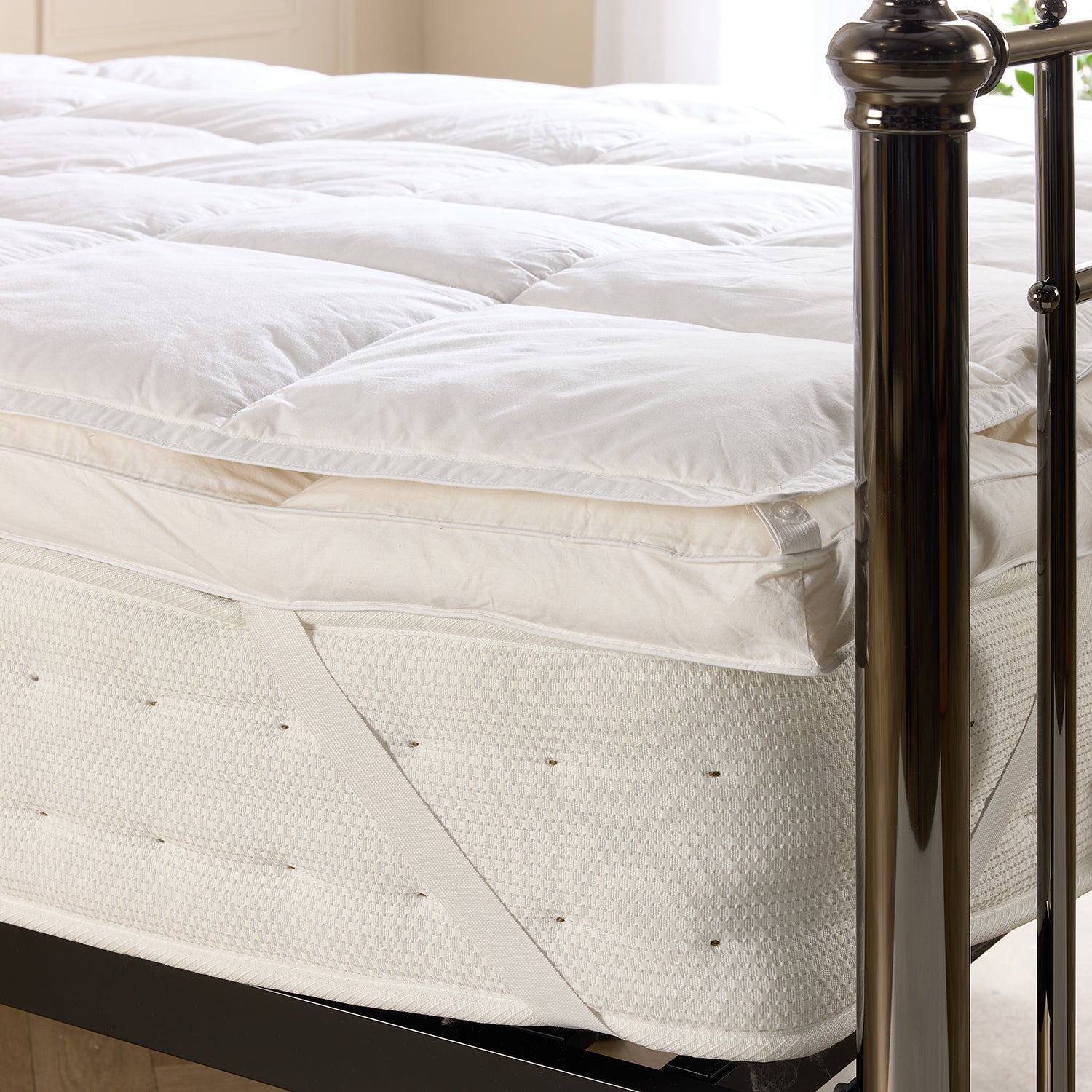 Duck Feather &amp; Down Dual Layer Mattress Topper 7974416 2