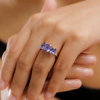 14K Yellow Gold AAA Tanzanite & Diamond Trilogy Ring 4.69 Ct._7974996_2
