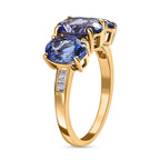 14K Yellow Gold AAA Tanzanite & Diamond Trilogy Ring 4.69 Ct._7974996_3